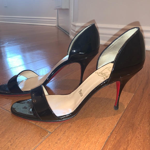 Christian Louboutin patent leather open toe heels - Picture 1 of 8